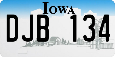 IA license plate DJB134