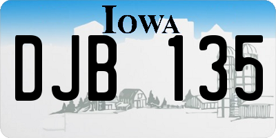 IA license plate DJB135