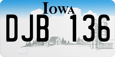 IA license plate DJB136