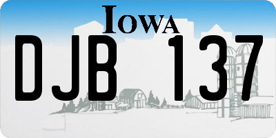 IA license plate DJB137
