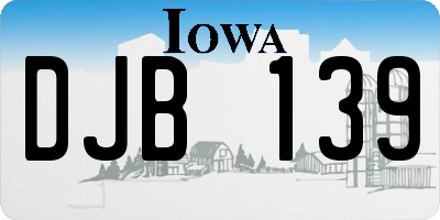 IA license plate DJB139