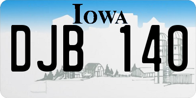 IA license plate DJB140