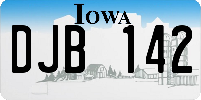 IA license plate DJB142