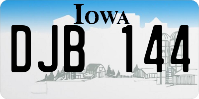IA license plate DJB144