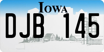IA license plate DJB145