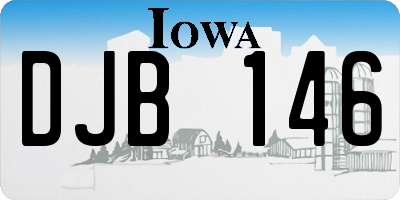 IA license plate DJB146