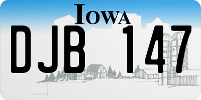 IA license plate DJB147