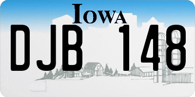 IA license plate DJB148