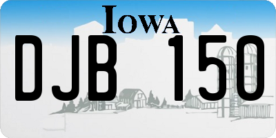 IA license plate DJB150
