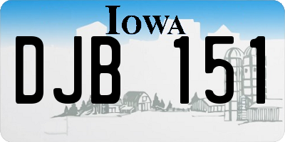 IA license plate DJB151