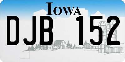 IA license plate DJB152