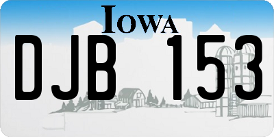 IA license plate DJB153