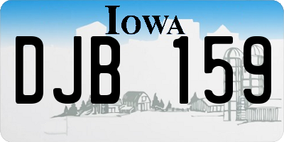 IA license plate DJB159