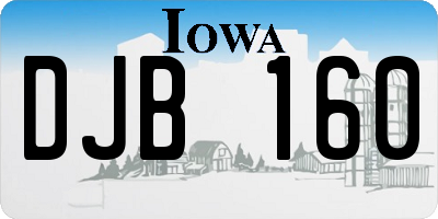 IA license plate DJB160