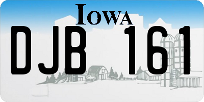 IA license plate DJB161