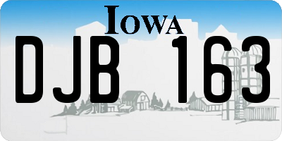 IA license plate DJB163
