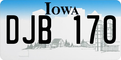IA license plate DJB170