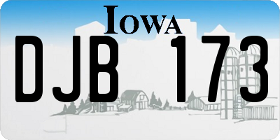 IA license plate DJB173