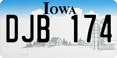 IA license plate DJB174