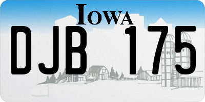 IA license plate DJB175