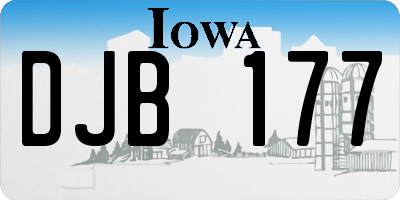 IA license plate DJB177