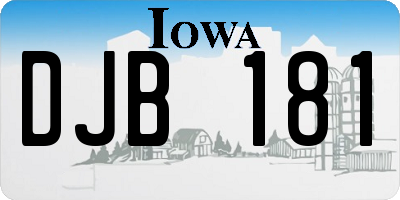 IA license plate DJB181