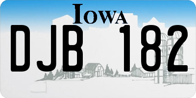 IA license plate DJB182