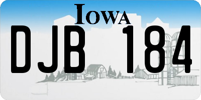 IA license plate DJB184