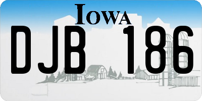 IA license plate DJB186