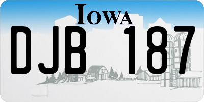 IA license plate DJB187