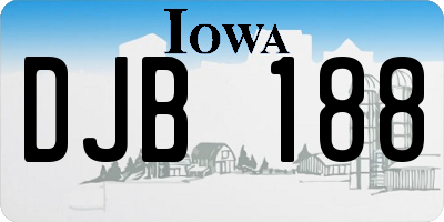 IA license plate DJB188