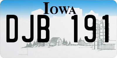 IA license plate DJB191