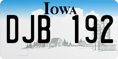 IA license plate DJB192