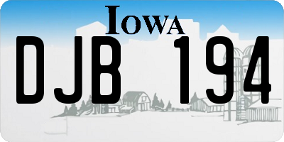 IA license plate DJB194