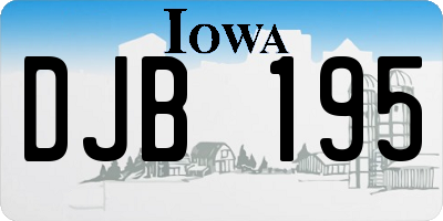 IA license plate DJB195