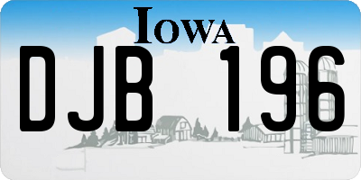 IA license plate DJB196