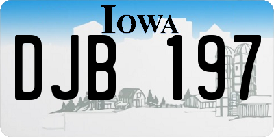 IA license plate DJB197