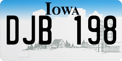 IA license plate DJB198