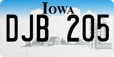 IA license plate DJB205