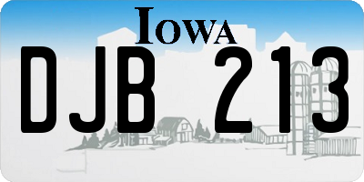 IA license plate DJB213