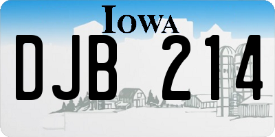 IA license plate DJB214