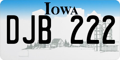 IA license plate DJB222