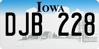 IA license plate DJB228
