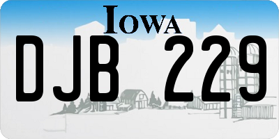 IA license plate DJB229
