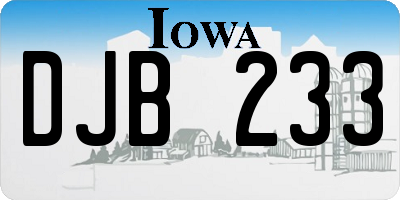 IA license plate DJB233