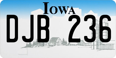 IA license plate DJB236