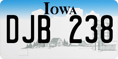 IA license plate DJB238