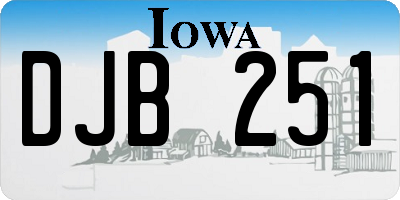 IA license plate DJB251
