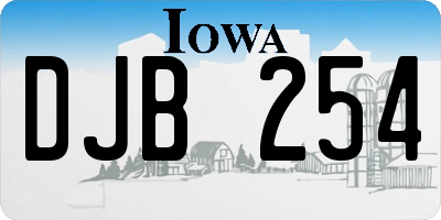 IA license plate DJB254