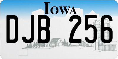 IA license plate DJB256
